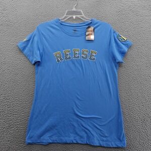 FISLL Reese Player Name Tee XL Blue WNBA T Shirt Cotton Stretch Women NWT